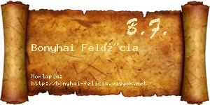 Bonyhai Felícia névjegykártya